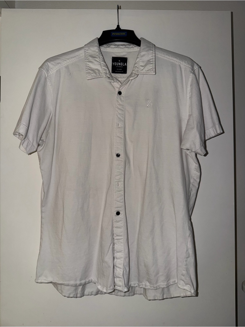 Youngla Men’s Short-Sleeve Button-Up Shirt — White